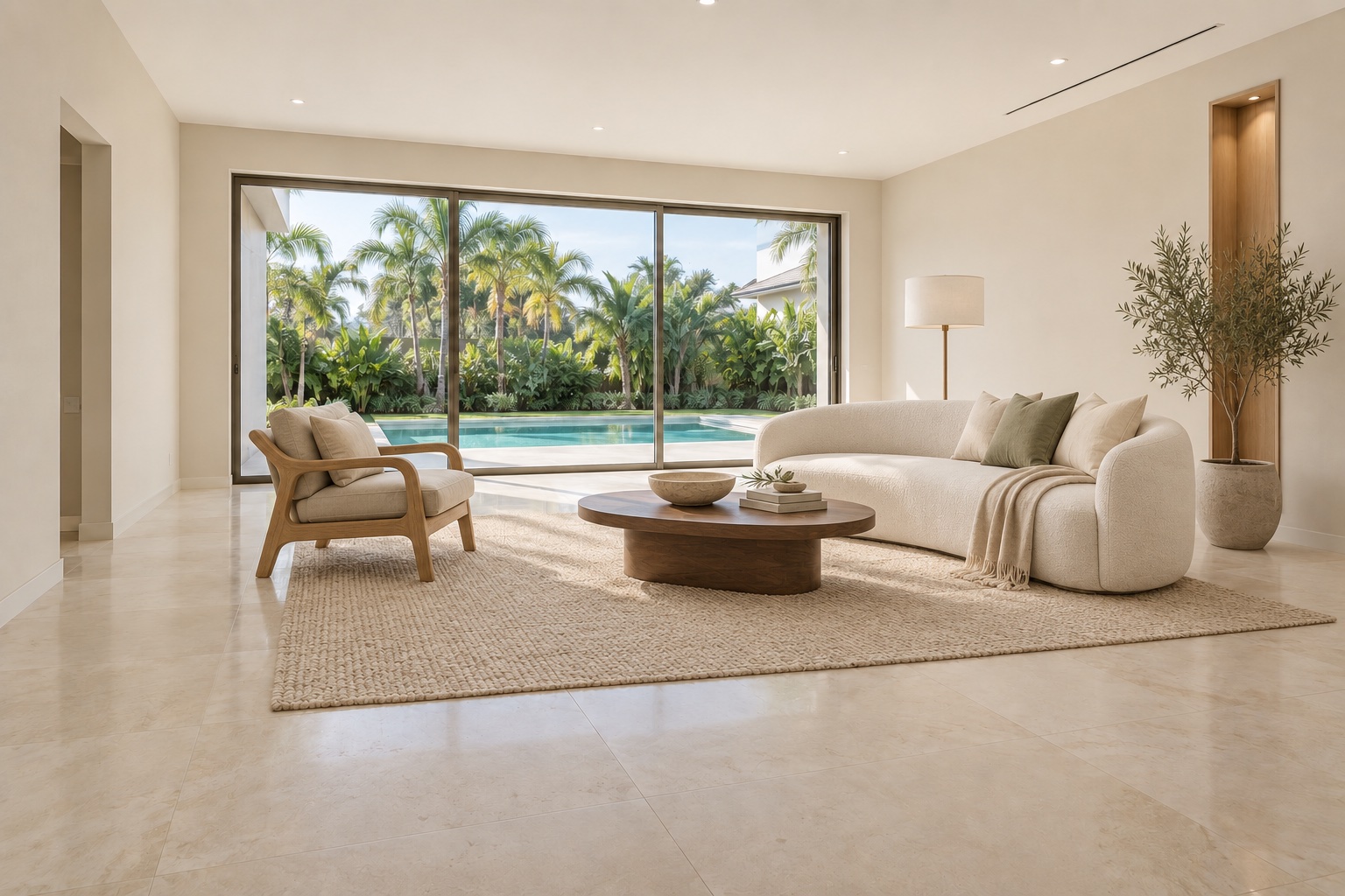 Illustrative furnished living room